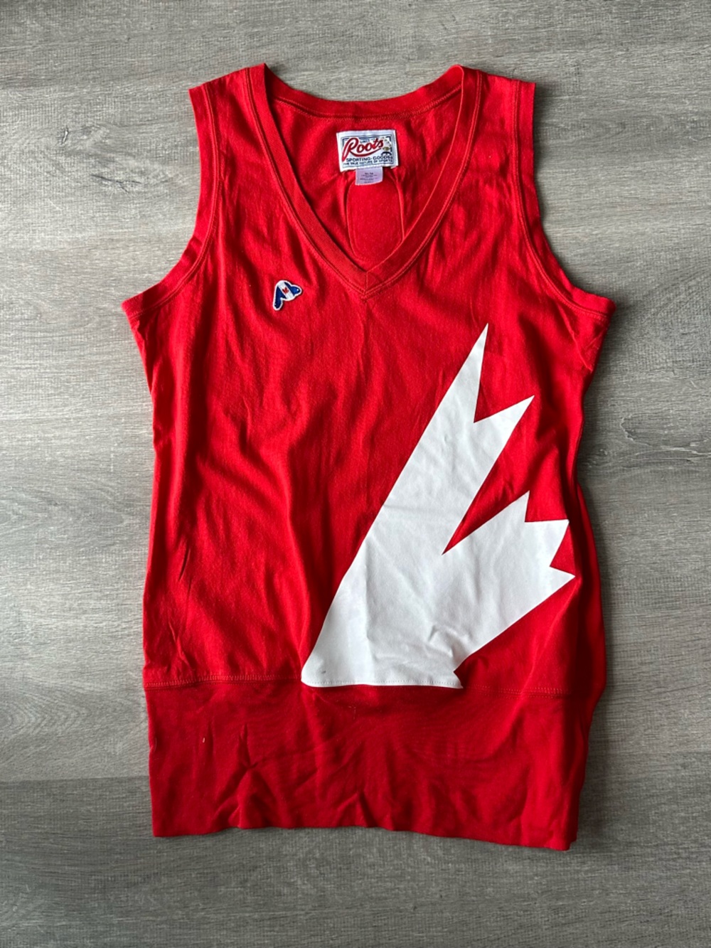 1990s Vintage Roots Sporting Goods Maple Leaf Tank Made in Canada